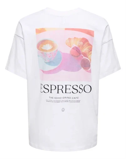 Only - ONLVivvi Lovely T-shirt - Bright White/Espresso
